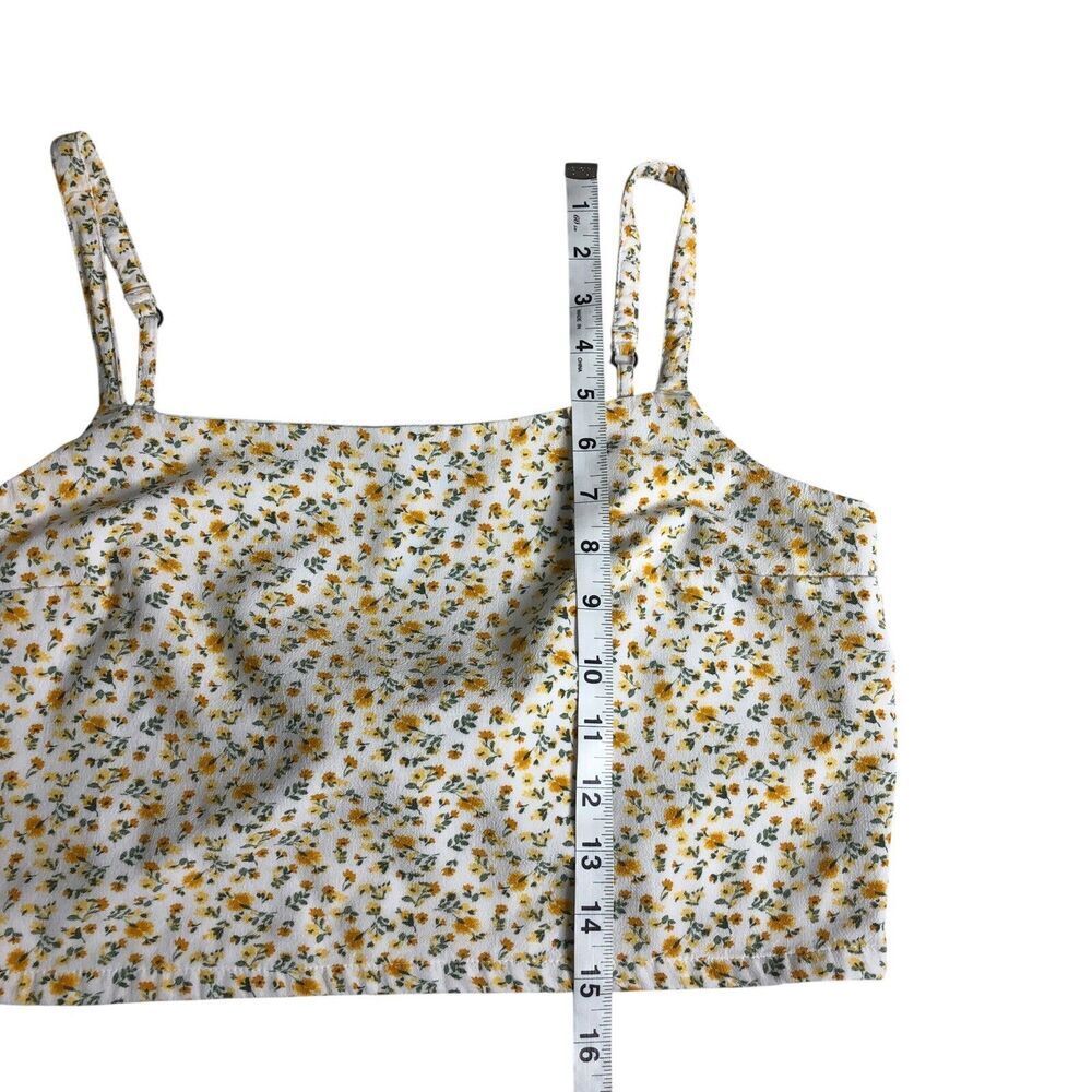 Hollister Top Womens M Ditsy Floral Tie Back Bandeau Crop Tank Top Y2K Cottage - Picture 12 of 14